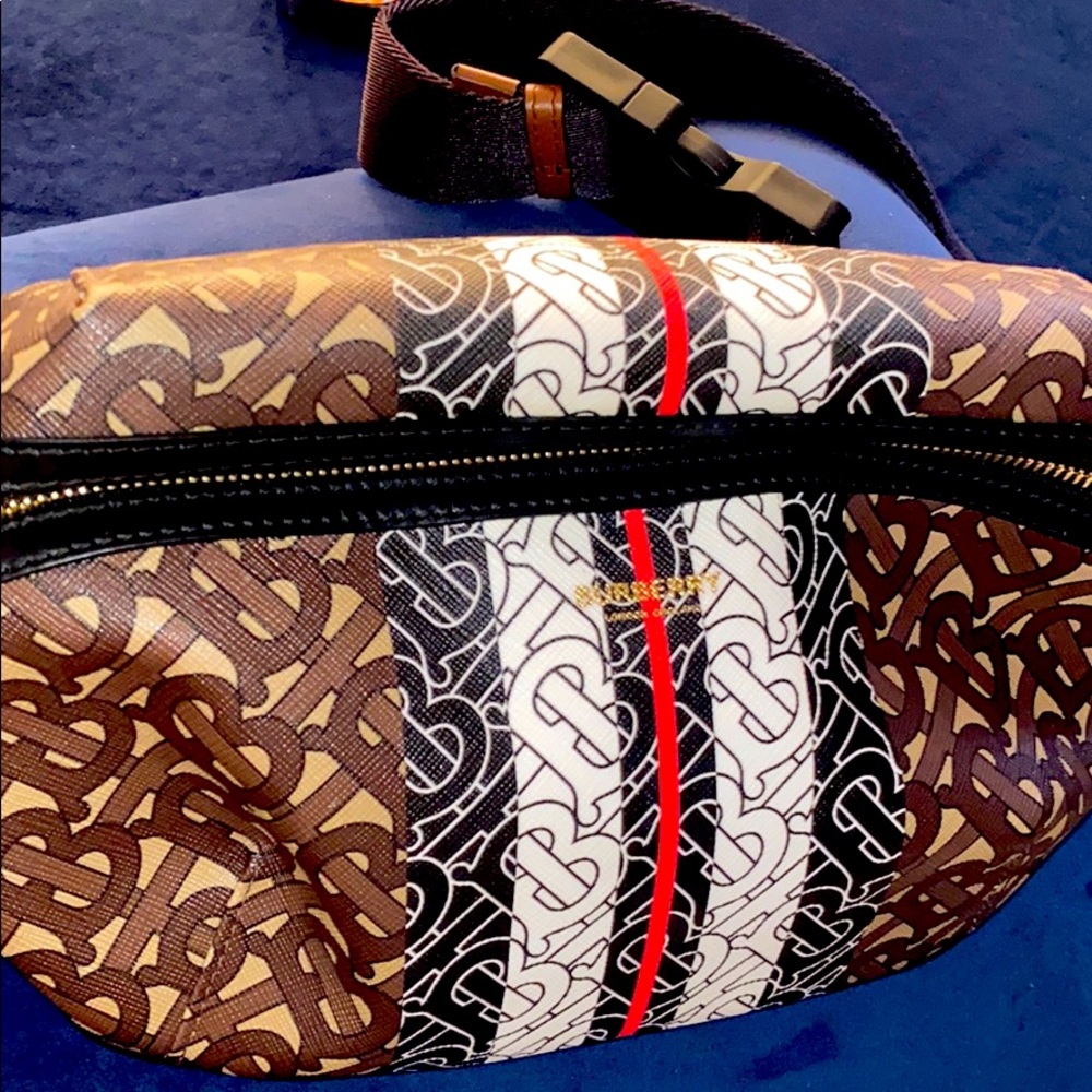 Medium Monogram Strip E-Canvas Bum Bag